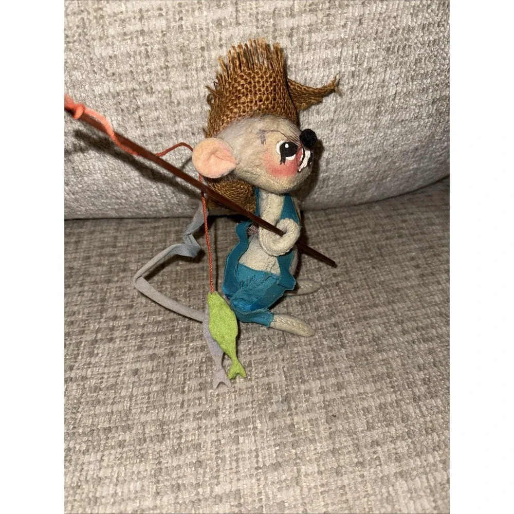 Lot Of 3 Vintage Annalee Mobilitee collectible mouse dolls 1971 Bowling, Fishing